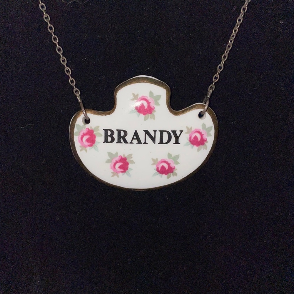 Royal Adderley bone china liquor bottle hangtag “Brandy”